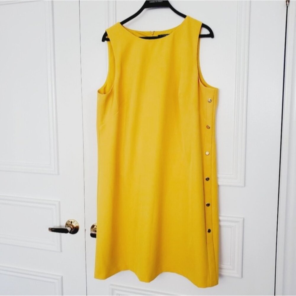 RALPH LAUREN Marigold Sheath Dress with side RL Logo- Size 16